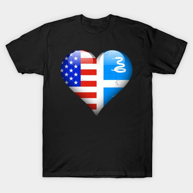 Half American Half Martiniquais - Gift for Martiniquais From Martinique T-Shirt by Country Flags